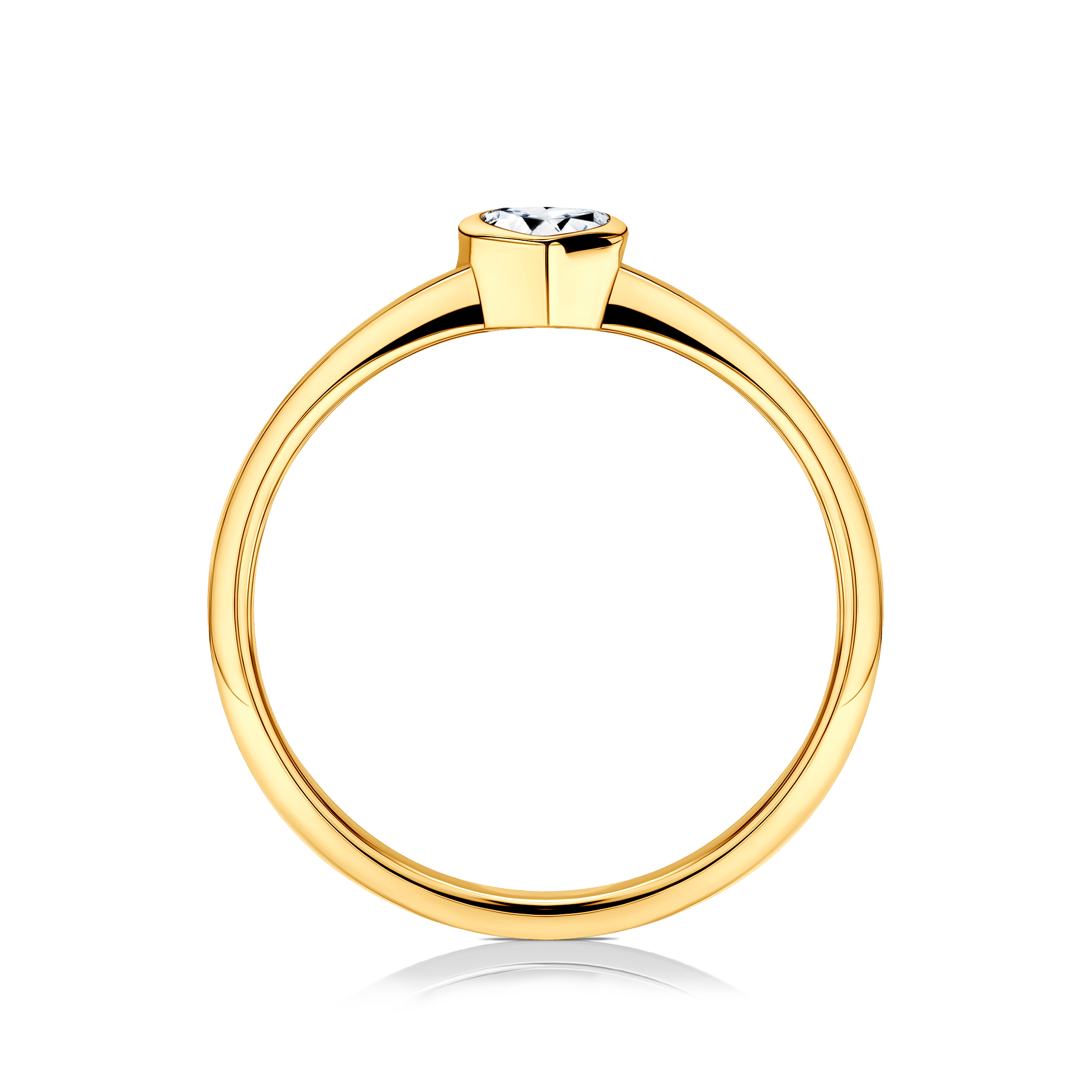 Pierścionek zaręczynowy Pure: złoty, diament w szlifie serce