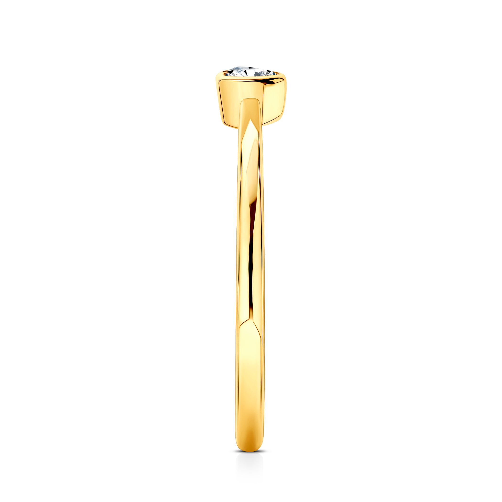 Pierścionek zaręczynowy Pure: złoty, diament w szlifie serce