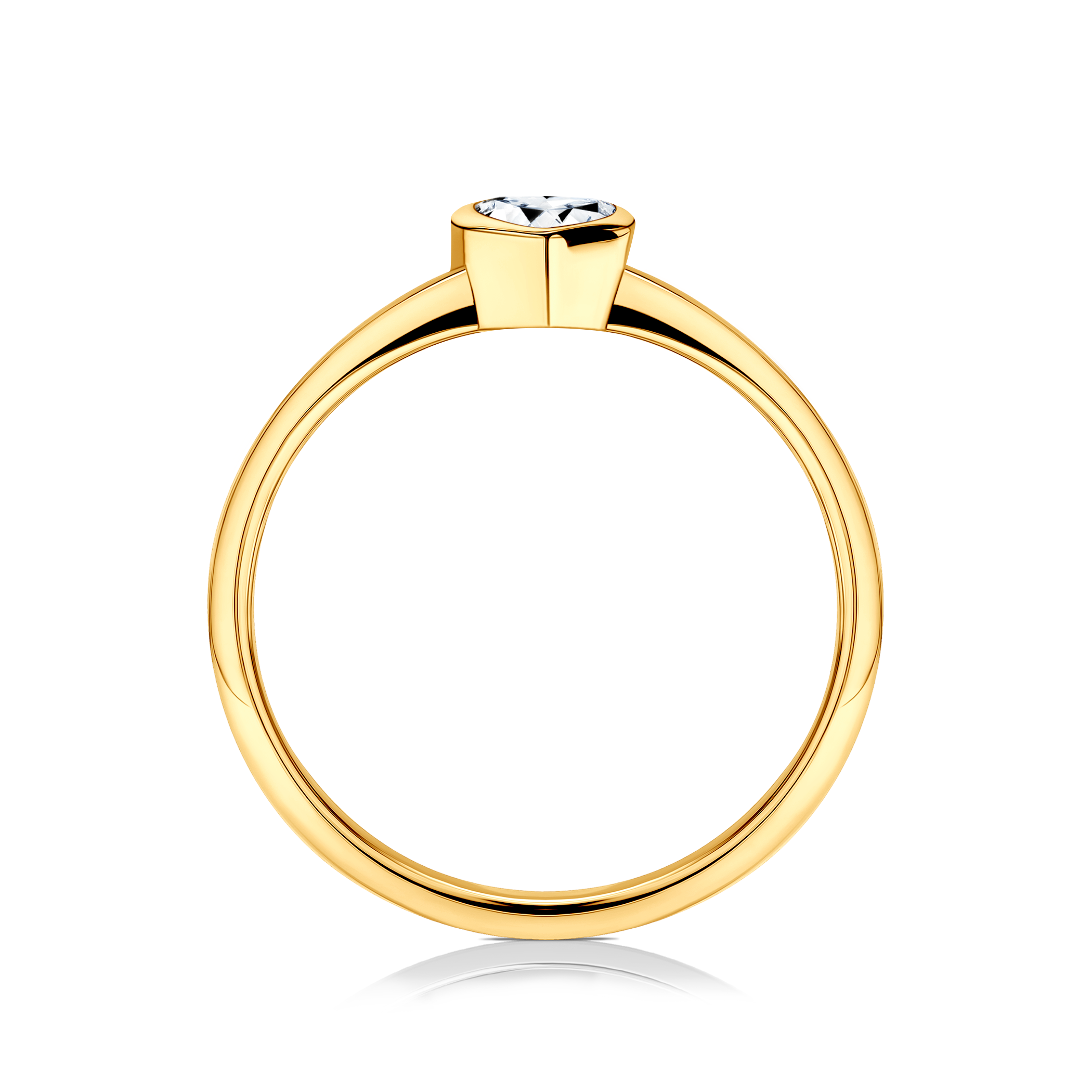 Pierścionek zaręczynowy Pure: złoty, diament w szlifie serce