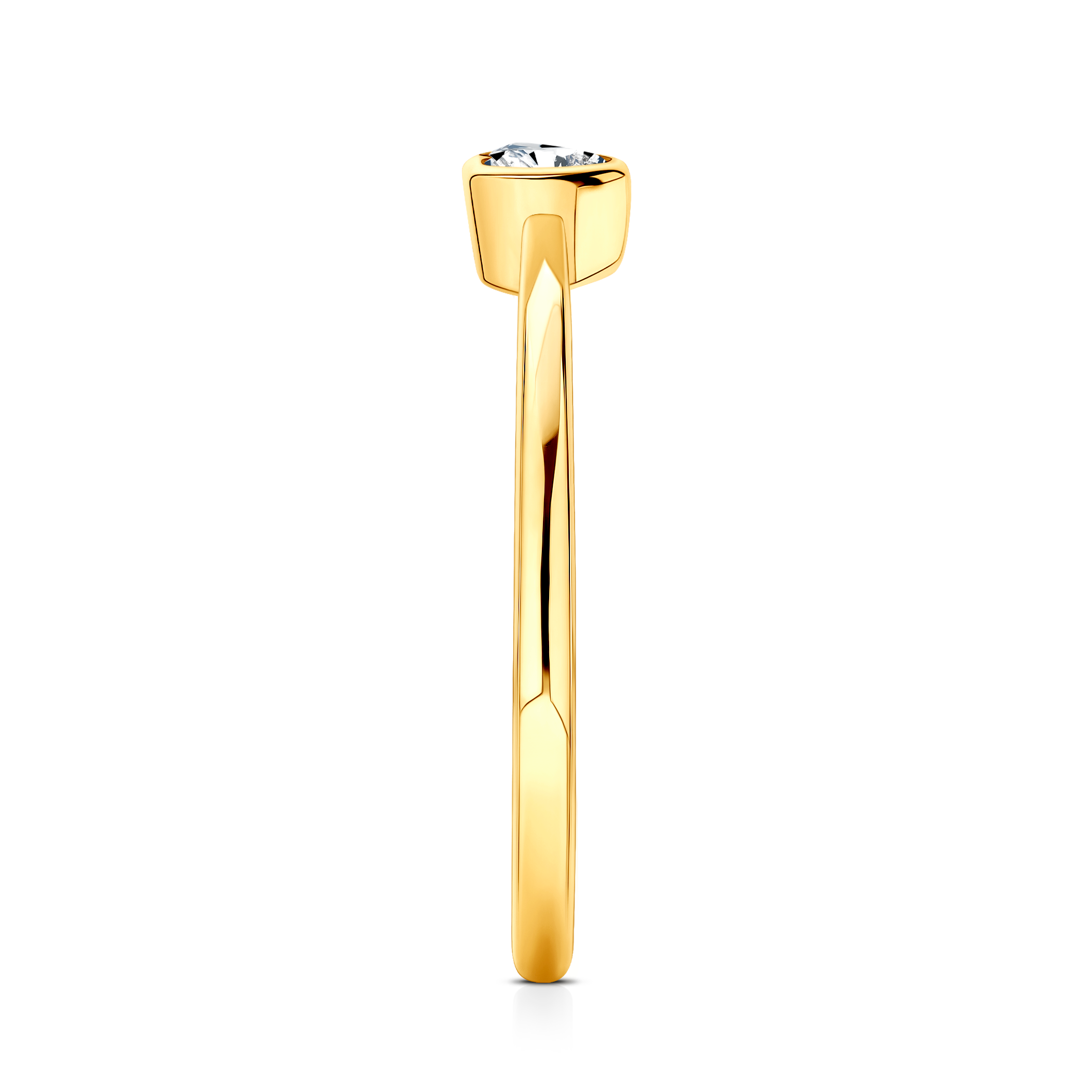 Pierścionek zaręczynowy Pure: złoty, diament w szlifie serce