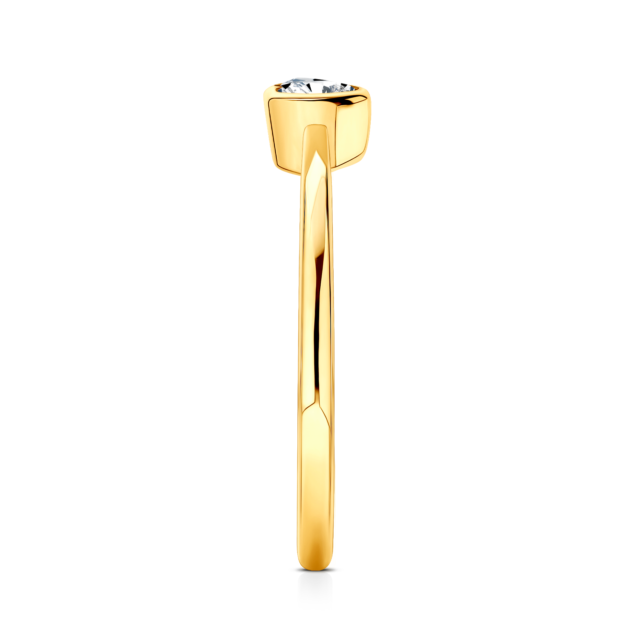 Pierścionek zaręczynowy Pure: złoty, diament w szlifie serce