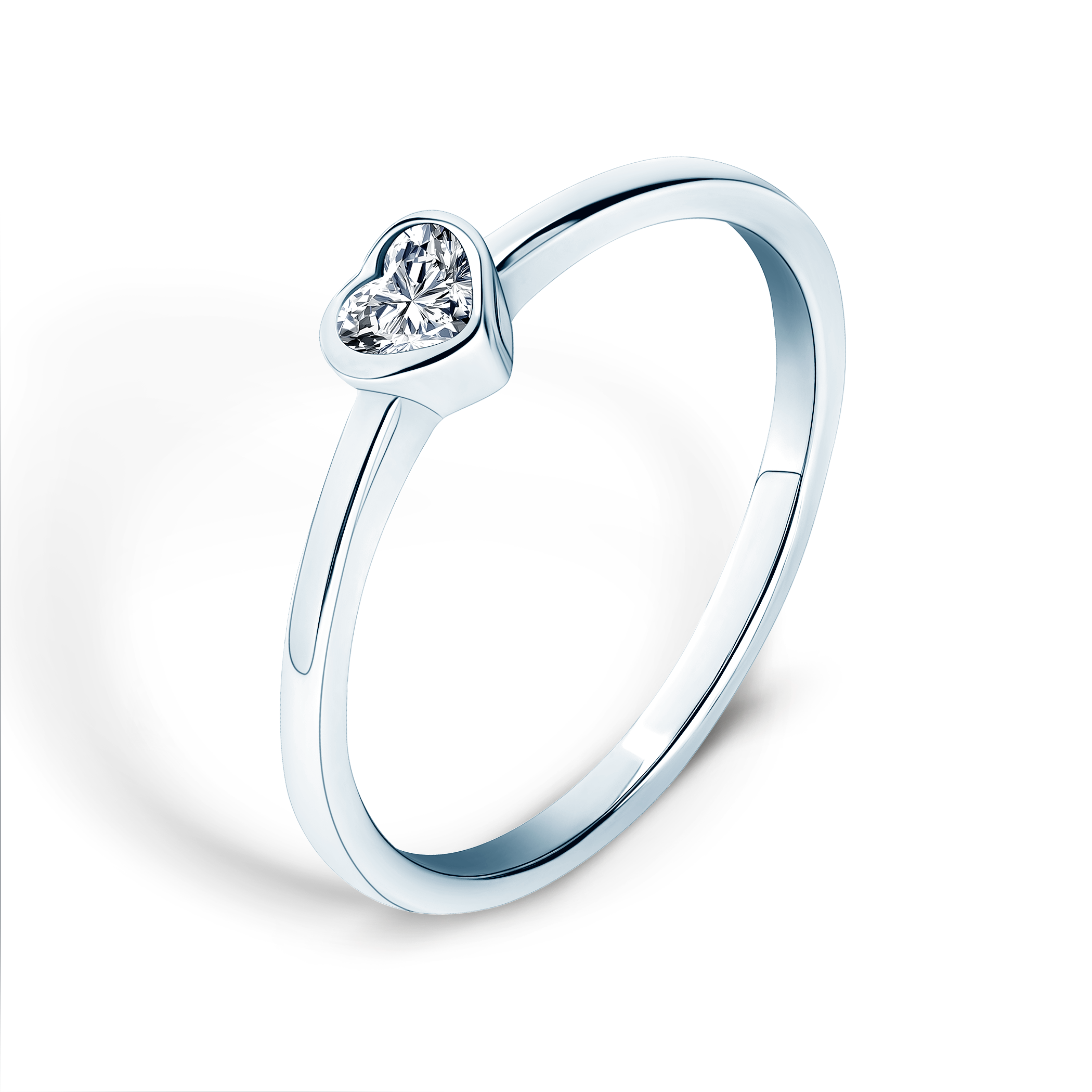 Verlobungsring Pure: Weißgold, Diamant