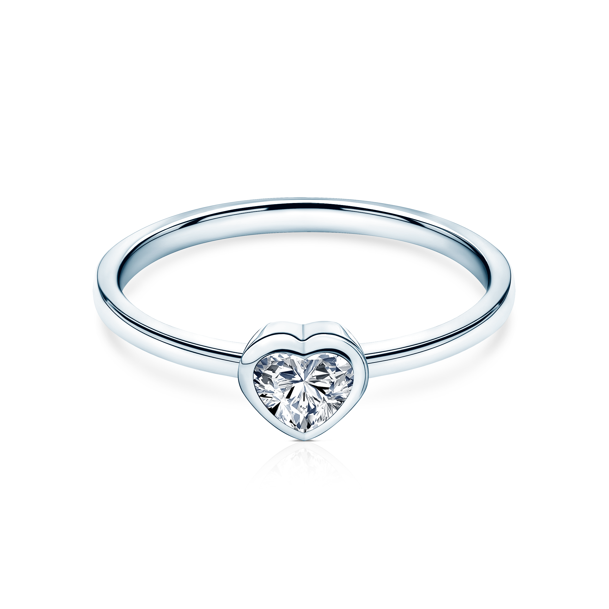 Pierścionek zaręczynowy Pure: białe złoto, diament w szlifie serce