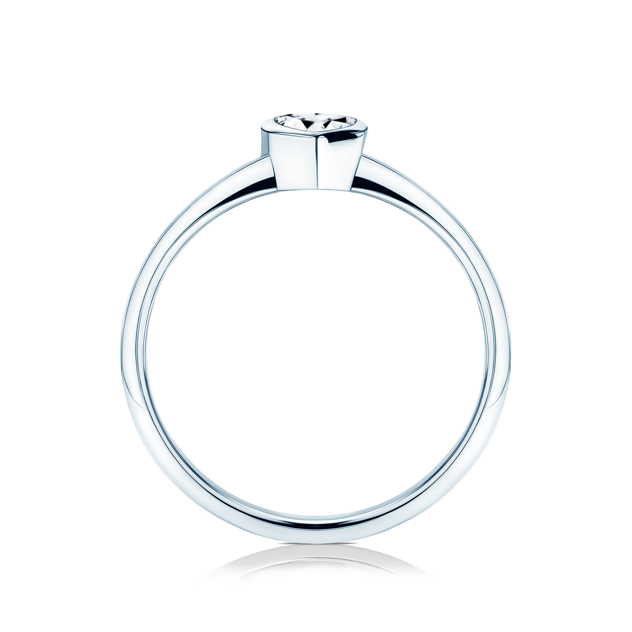 Pierścionek zaręczynowy Pure: białe złoto, diament w szlifie serce