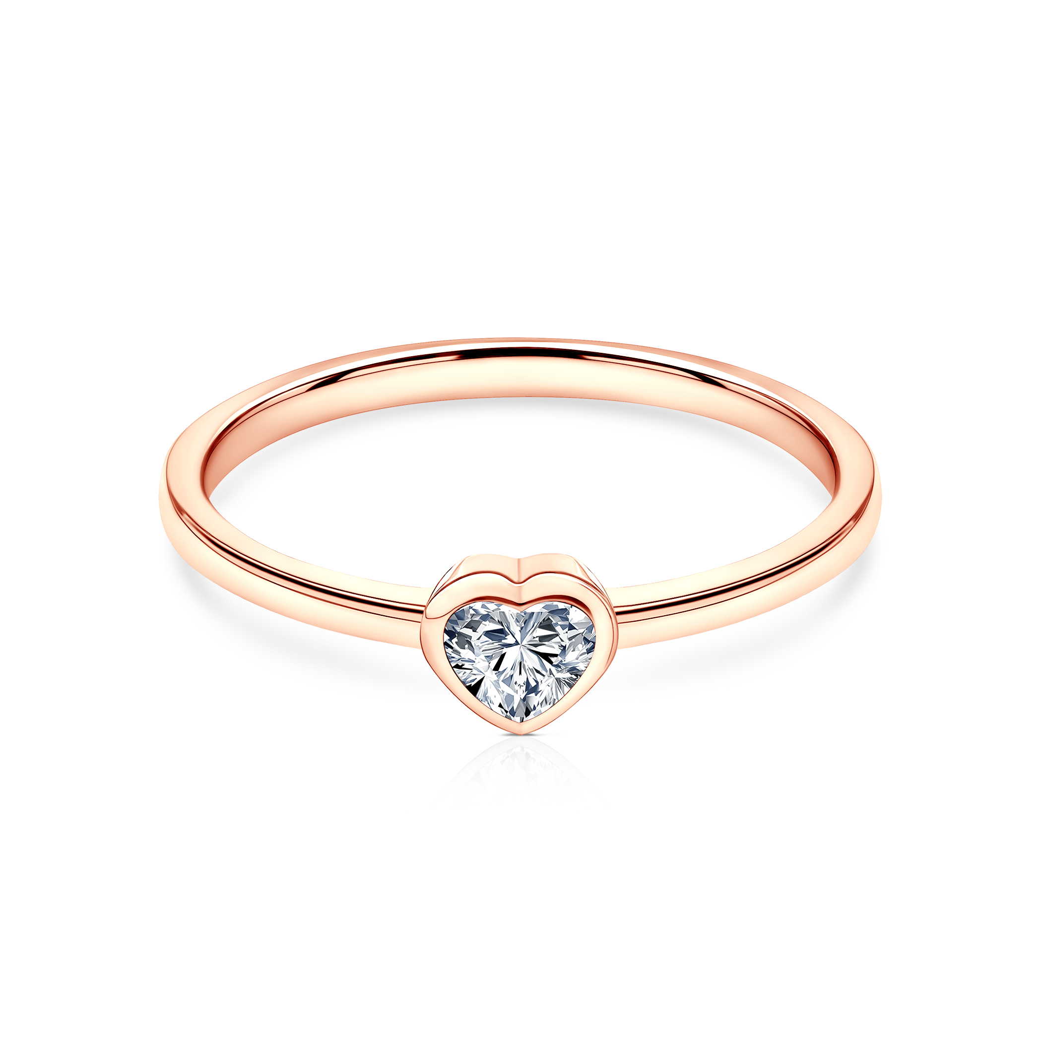 Zásnubní prsten Pure: růžové zlato, diamant