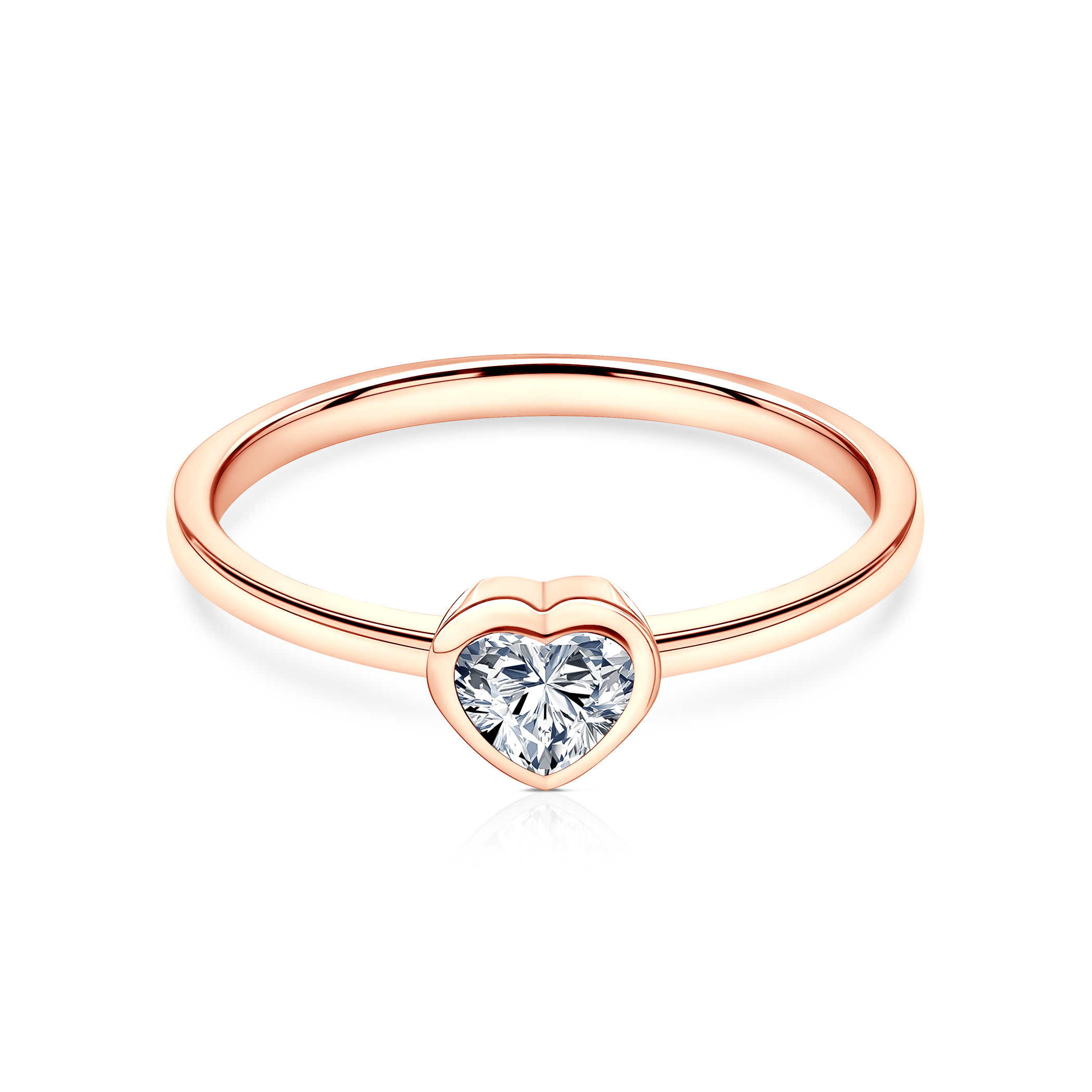 Pierścionek zaręczynowy Pure: różowe złoto, diament w szlifie serce