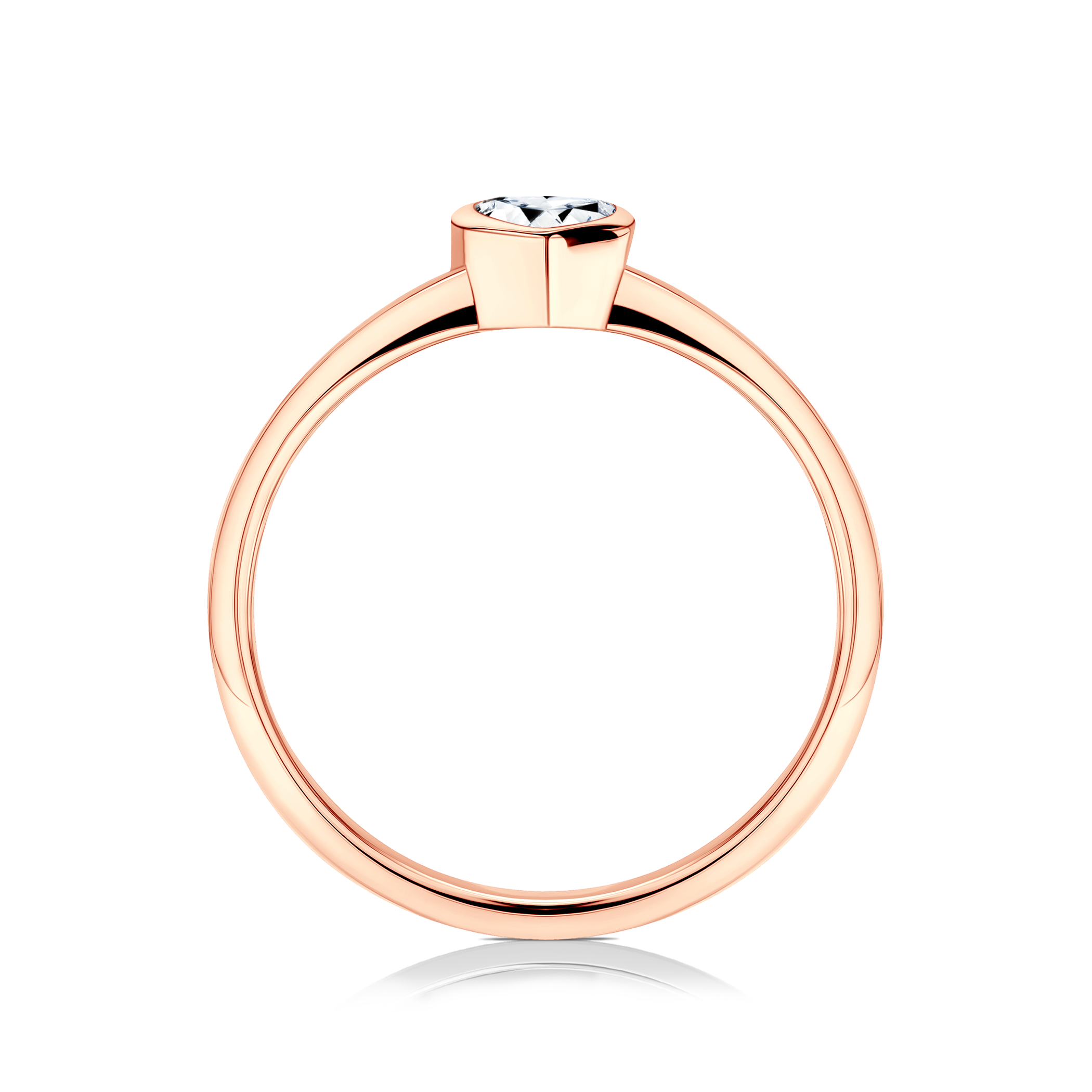 Pierścionek zaręczynowy Pure: różowe złoto, diament w szlifie serce