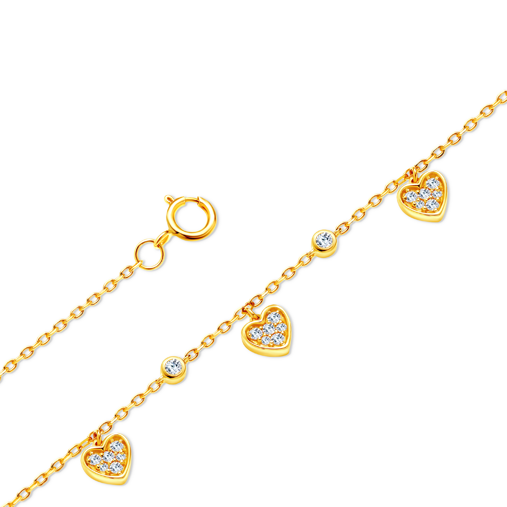Bransoletka serce Savicki: złota, diamenty