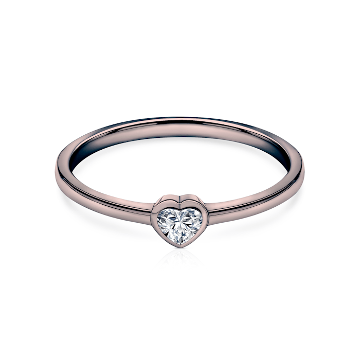 Pierścionek zaręczynowy Pure: czarne złoto, diament w szlifie serce
