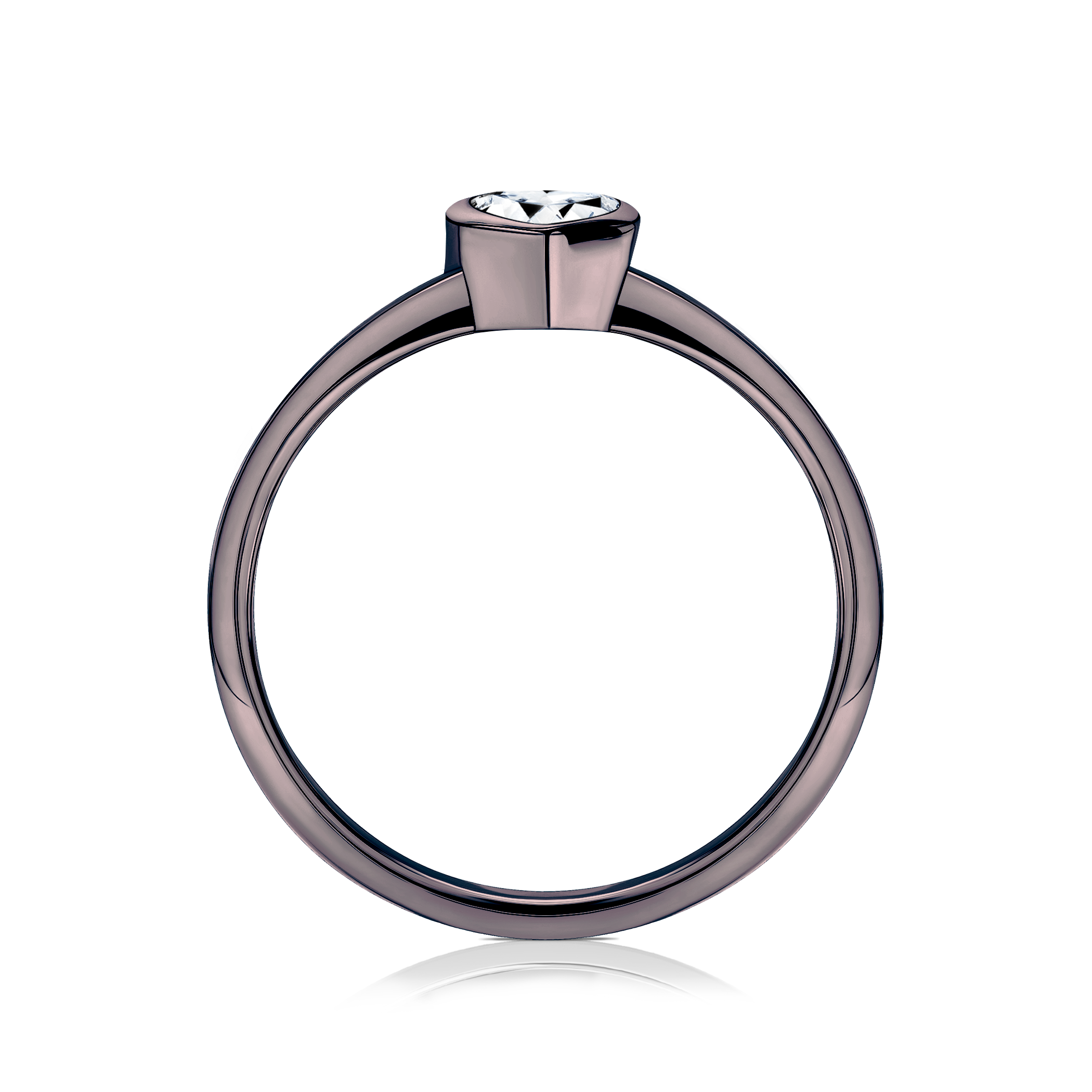 Verlobungsring Pure: Schwarzes Gold, Diamant