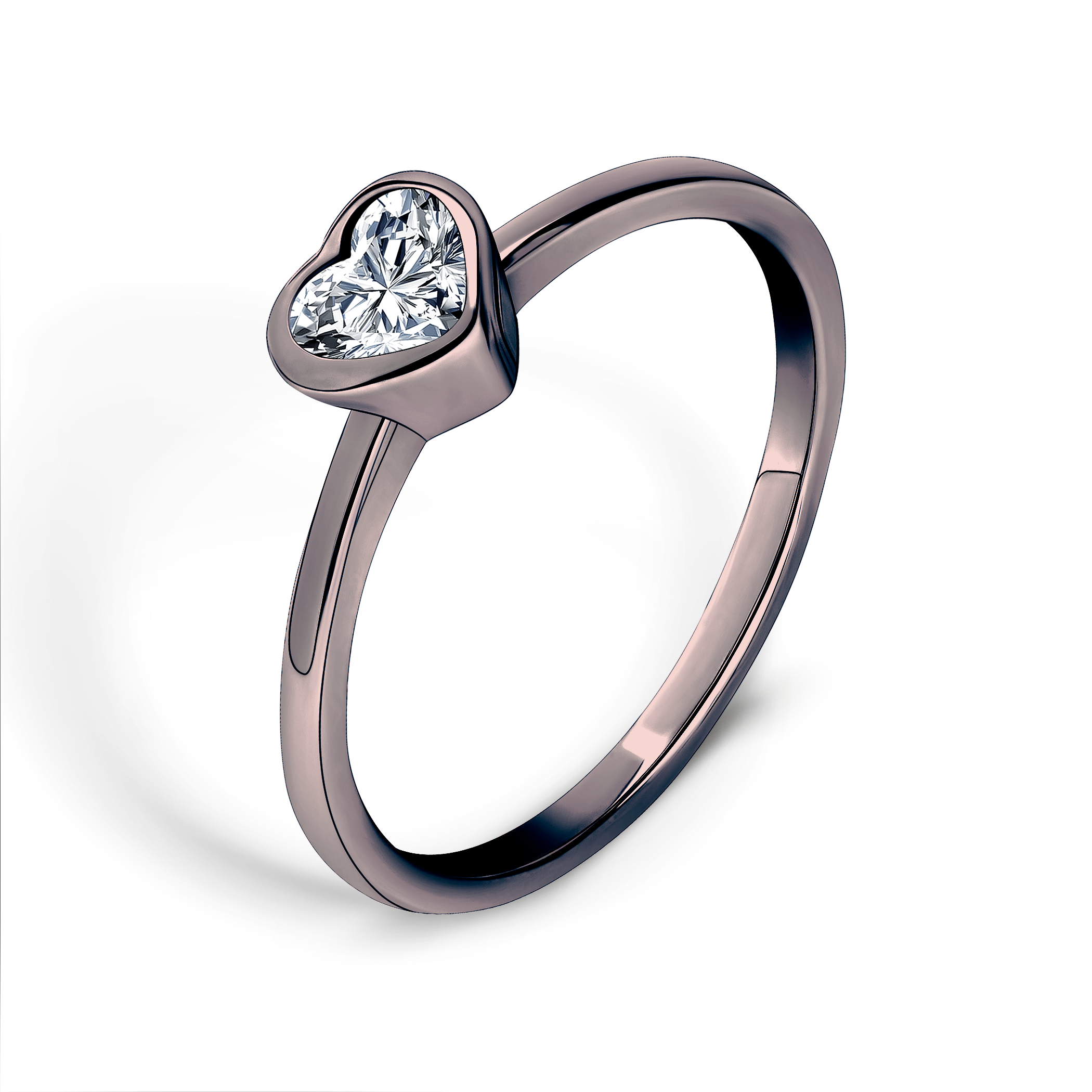 Verlobungsring Pure: Schwarzes Gold, Diamant