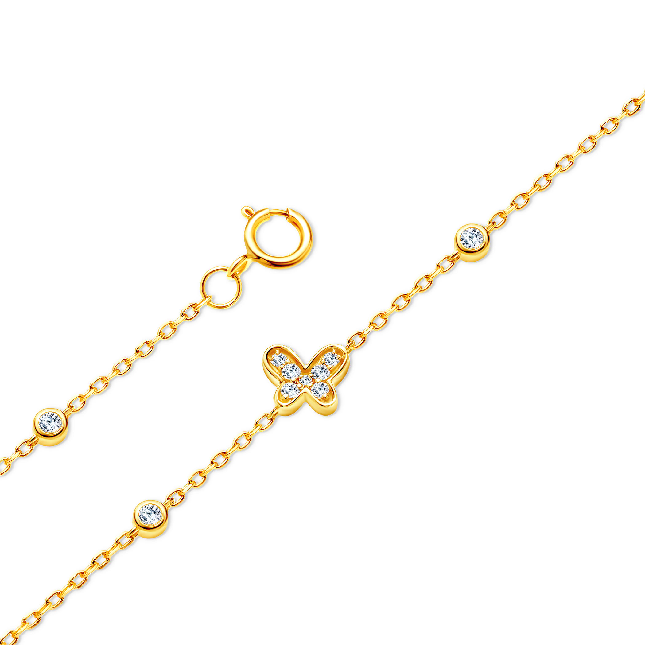 Bransoletka motyl Savicki: złota, diamenty