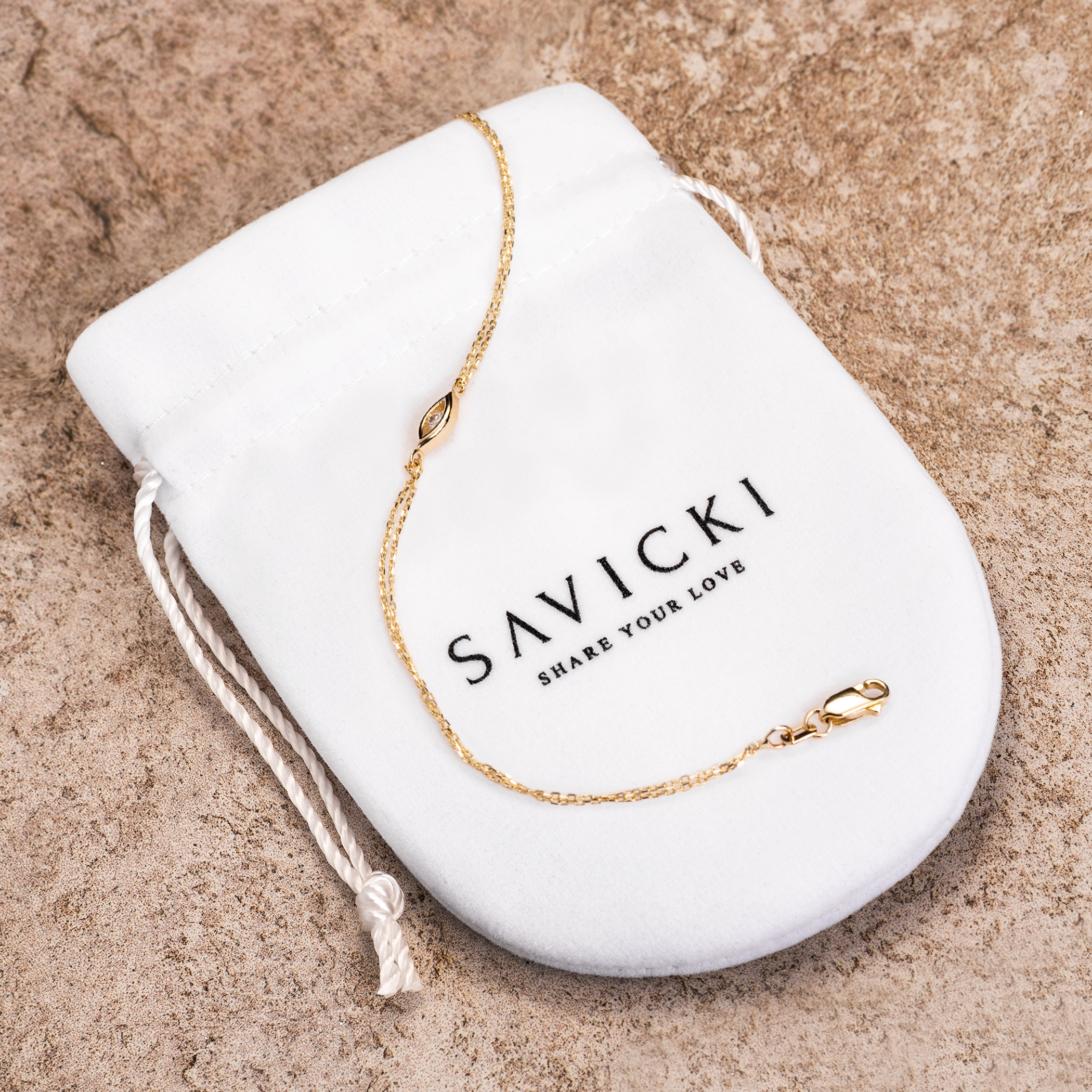 Bransoletka Savicki: złota, diament