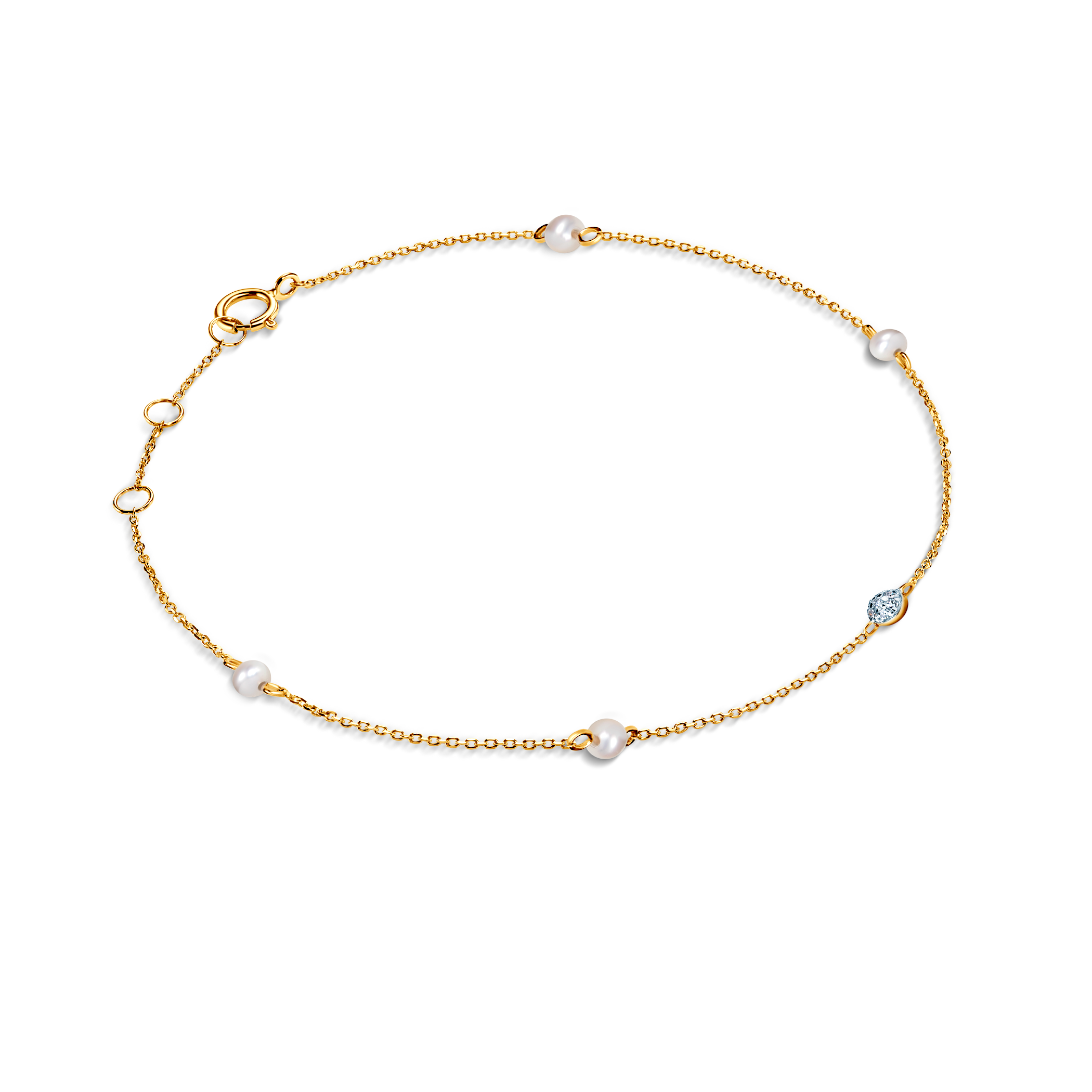 Bransoletka Savicki: dwukolorowe złoto, diamenty, perły