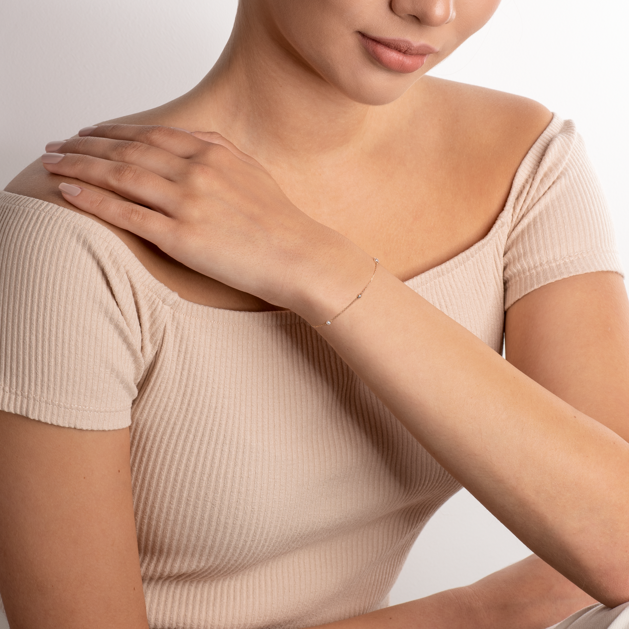 Bransoletka Savicki: dwukolorowe złoto, diamenty, perły - 5