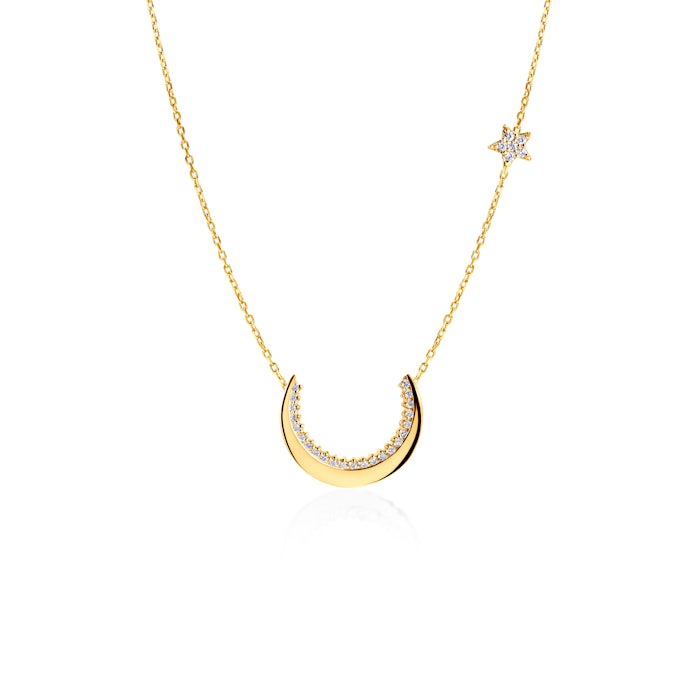 Naszyjnik księżyc, gwiazdka Savicki: złoty, diamenty