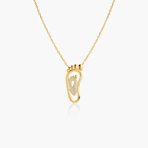 Naszyjnik złoty 585 z białymi diamentami 0.06ct 46 cm