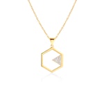 Naszyjnik sześciokąt, trójkąt Savicki: złoty, diamenty