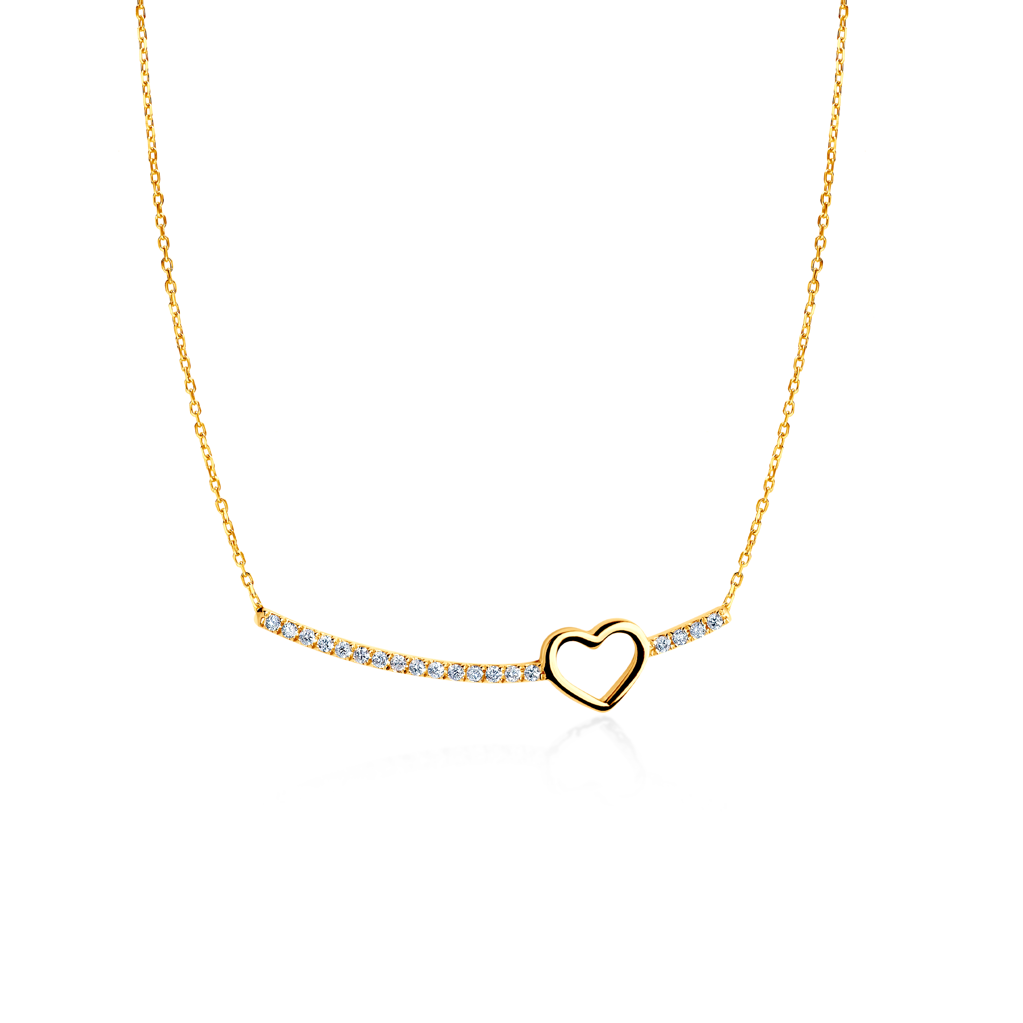 Naszyjnik serce Savicki: złoty, diamenty