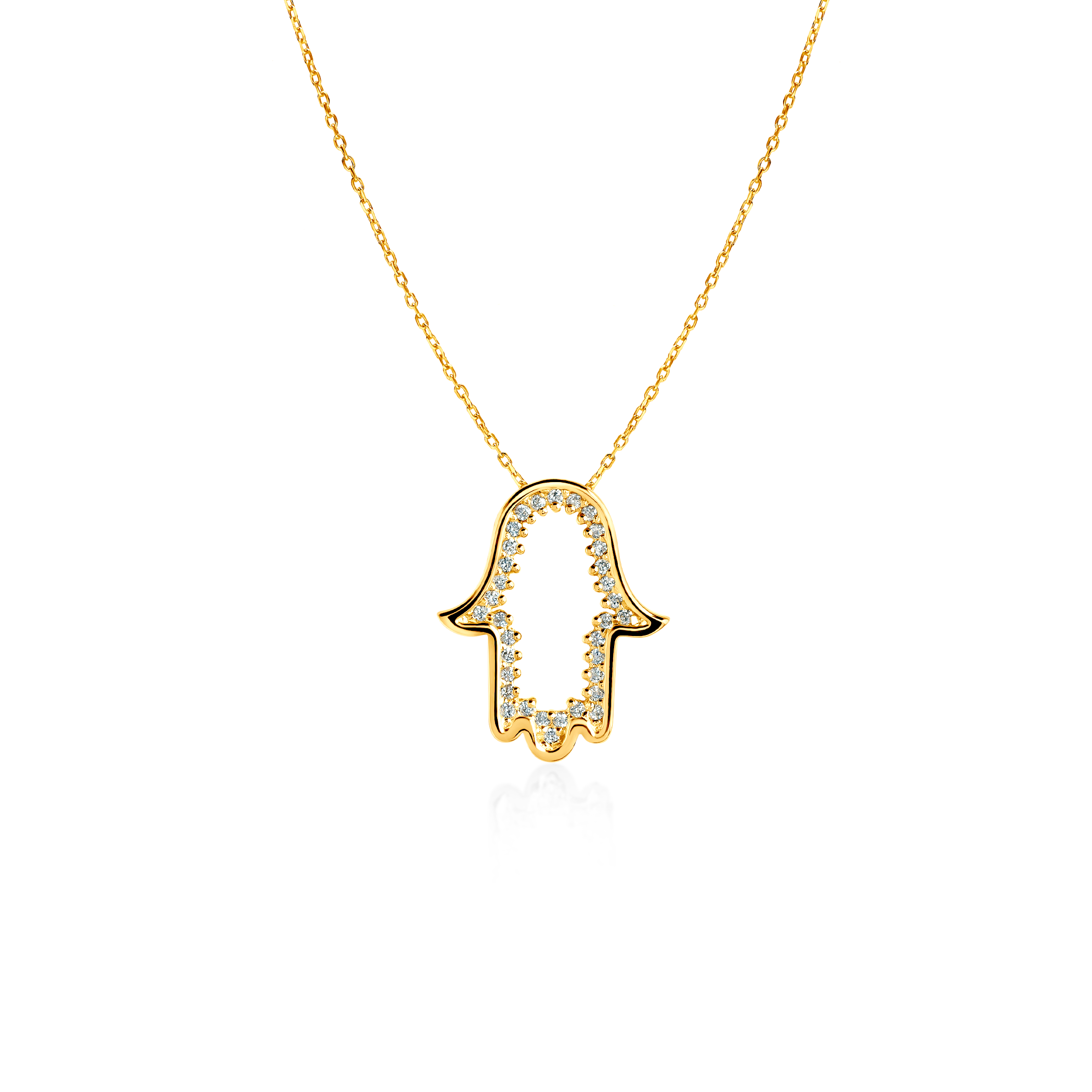 Naszyjnik ręka Fatimy Savicki: złoty, diamenty