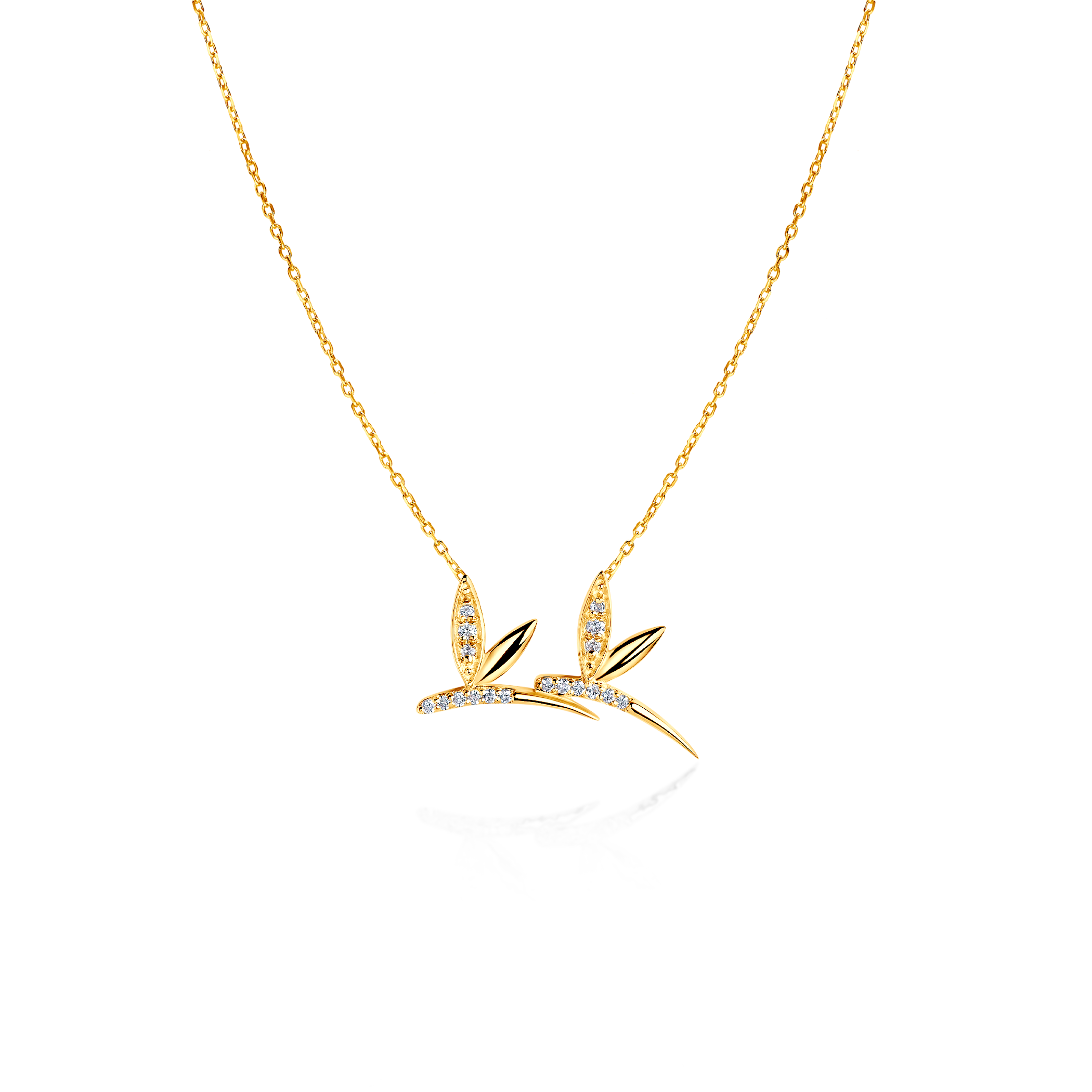 Naszyjnik ważki Savicki: złoty, diamenty