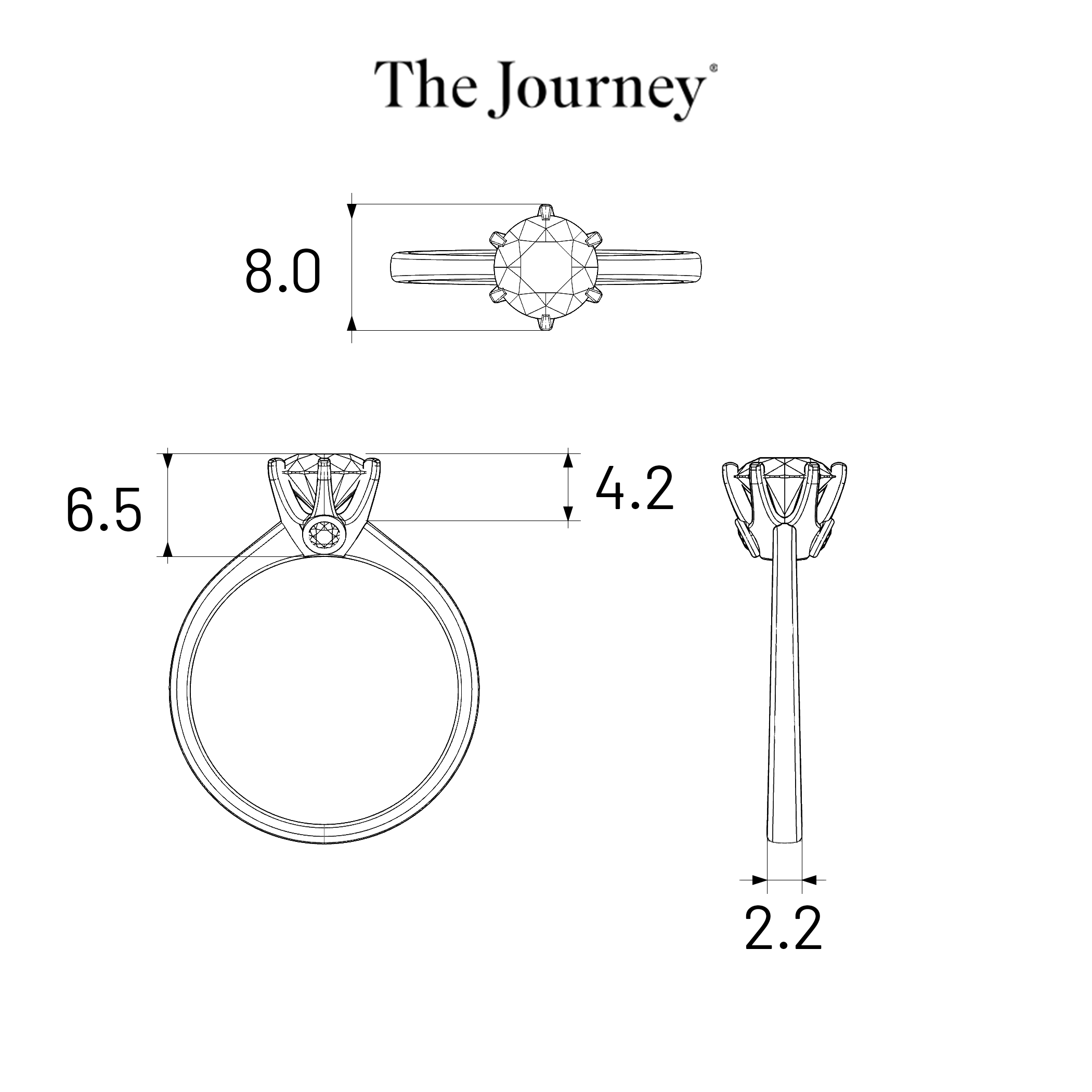 Verlobungsring The Journey: Weißgold, Aquamarin