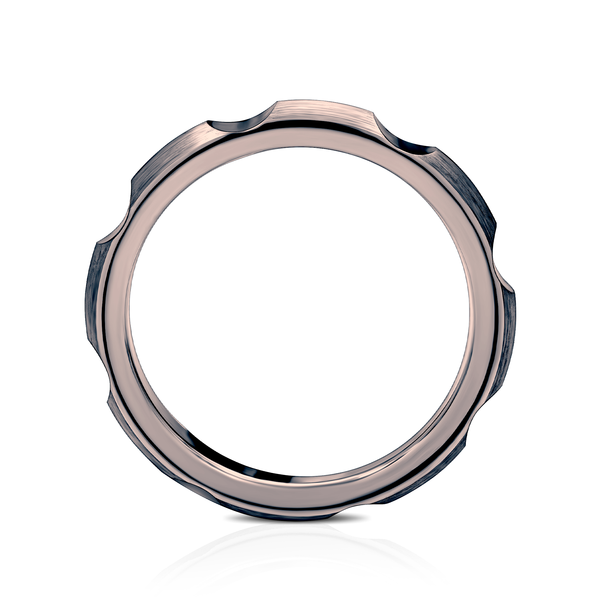 Partnerring Sign of Love®: schwarzes Gold, halbrund, 3,5 mm