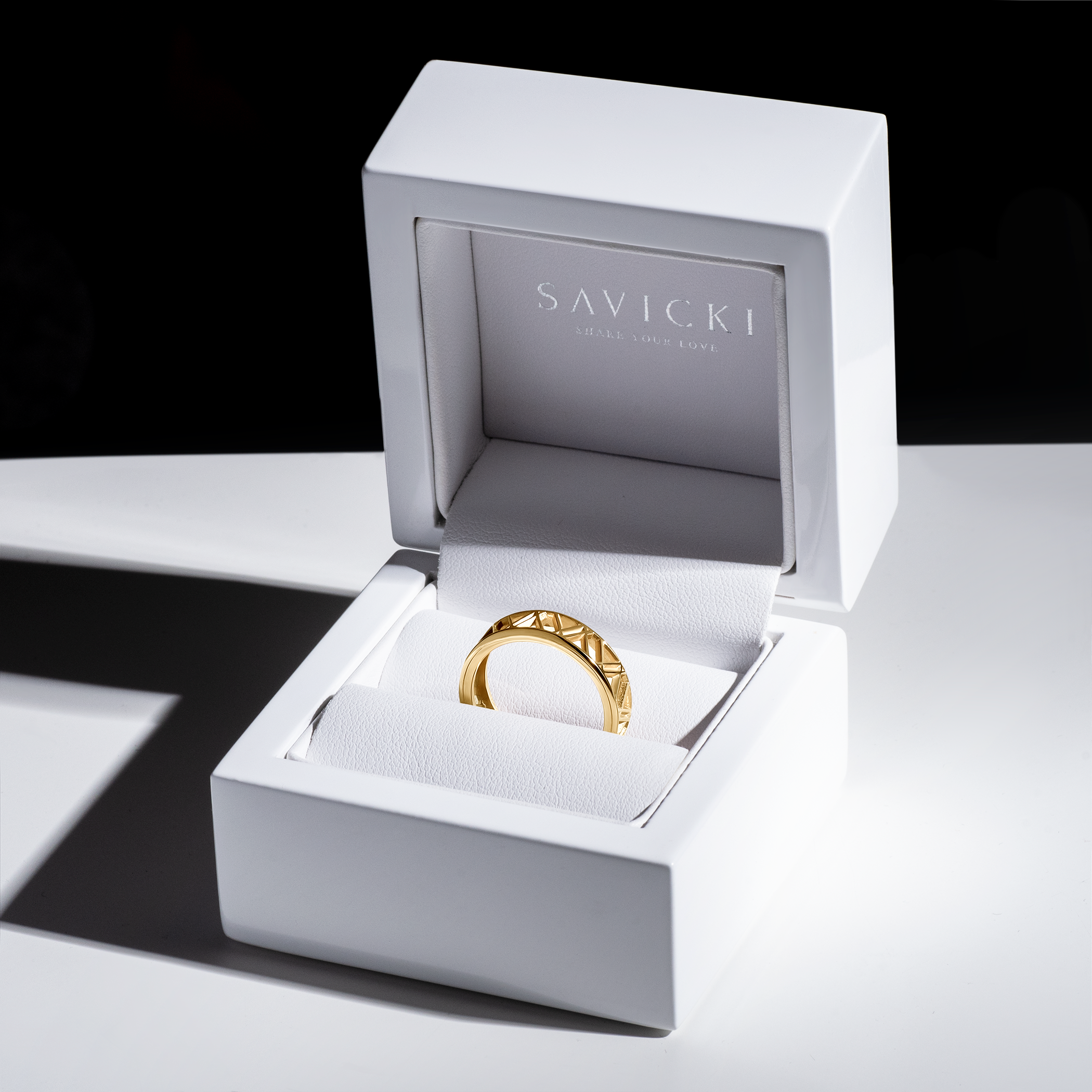 Obrączka partnerska Sign of Love®: złota, płaska, 5,5mm - 6