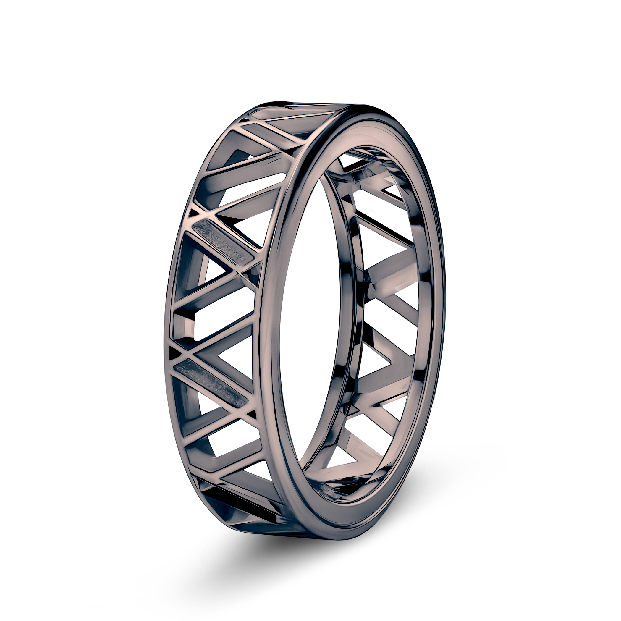 Partnerring Sign of Love®: schwarzes Gold, flach, 5,5 mm