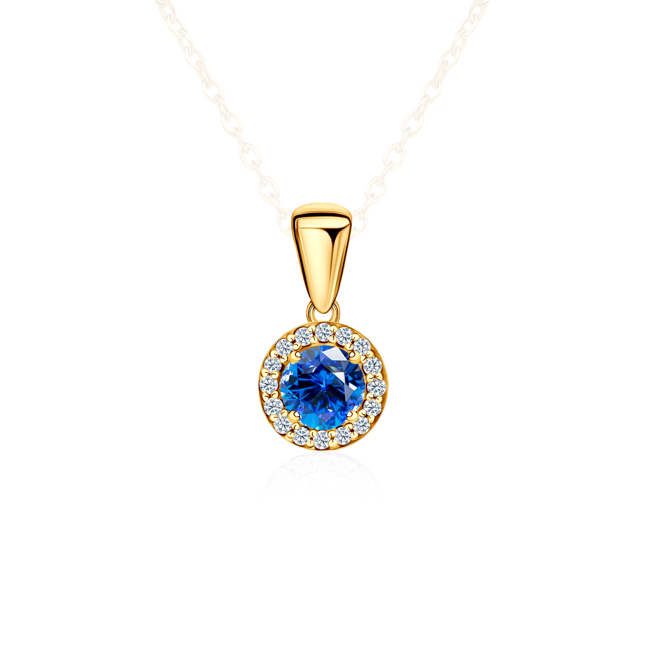 This is Love pendant: gold, blue sapphire, diamonds
