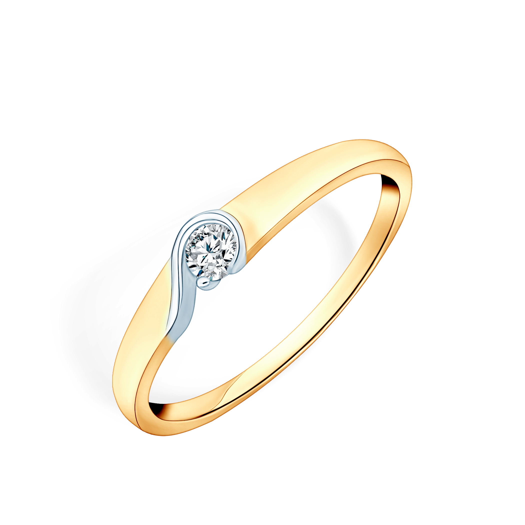 Verlobungsring SAVICKI: zweifarbiges Gold, Diamant