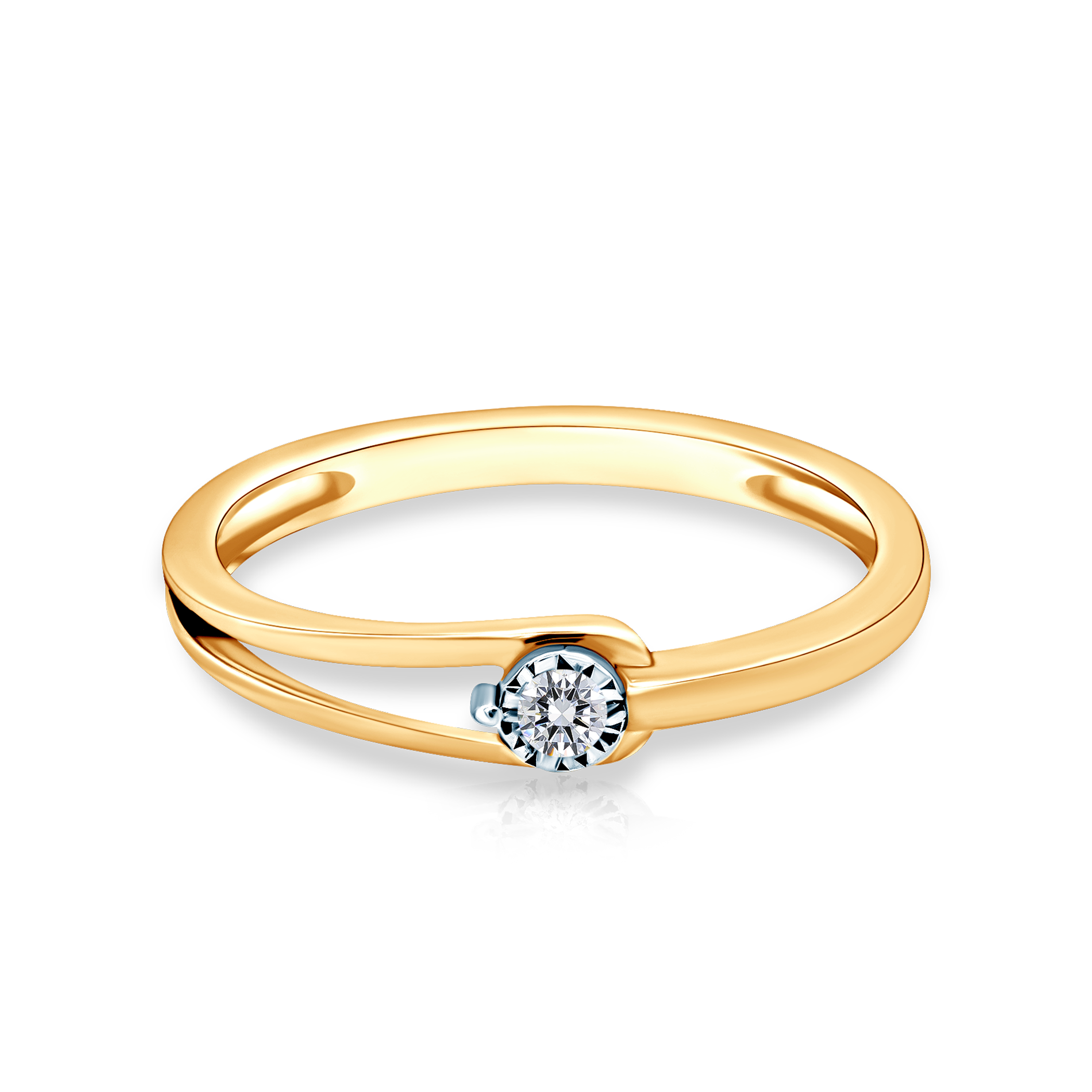 Zásnubný prsteň SAVICKI: dvojfarebné zlato, diamant