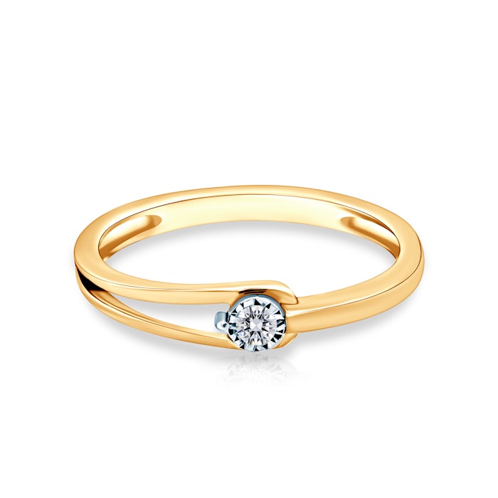 Zásnubný prsteň SAVICKI: dvojfarebné zlato, diamant