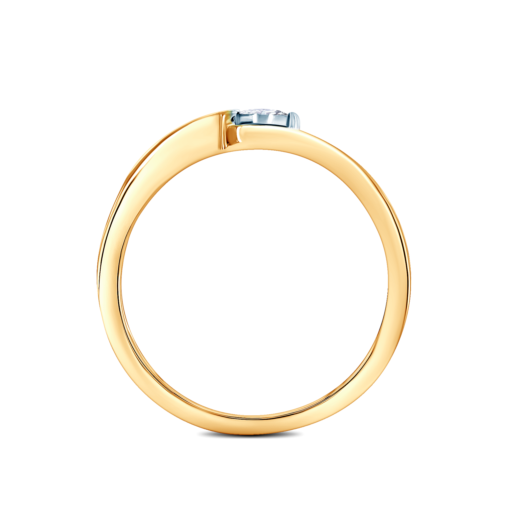 Pierścionek zaręczynowy SAVICKI: dwukolorowe złoto, diament - 3