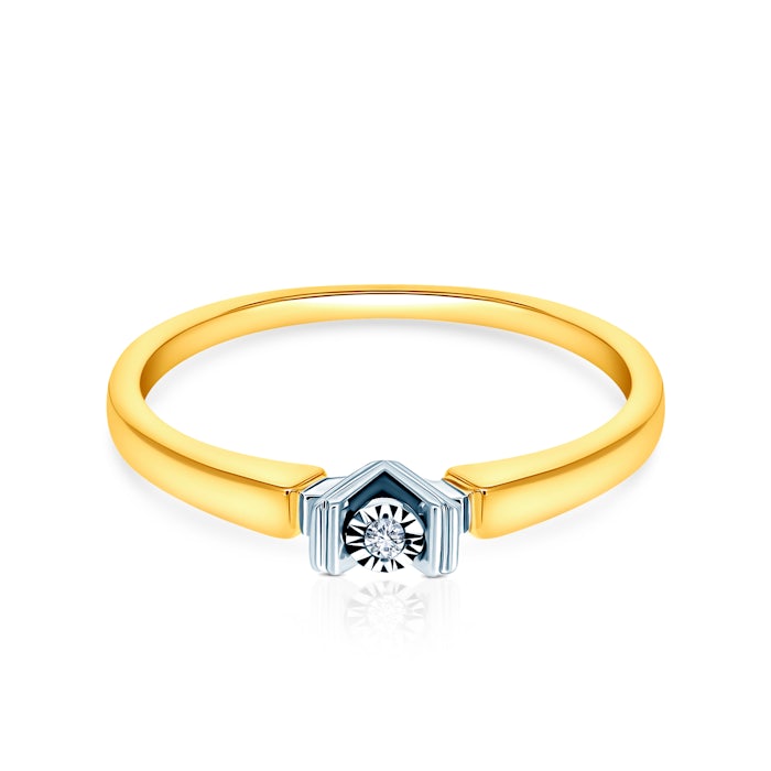 Pierścionek zaręczynowy SAVICKI: dwukolorowe złoto, diament