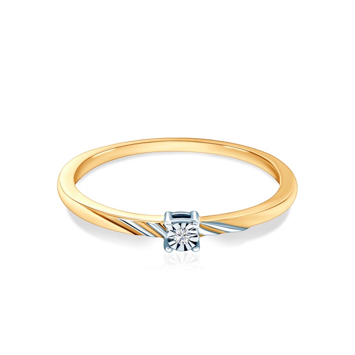 Pierścionek zaręczynowy SAVICKI: dwukolorowe złoto, diament