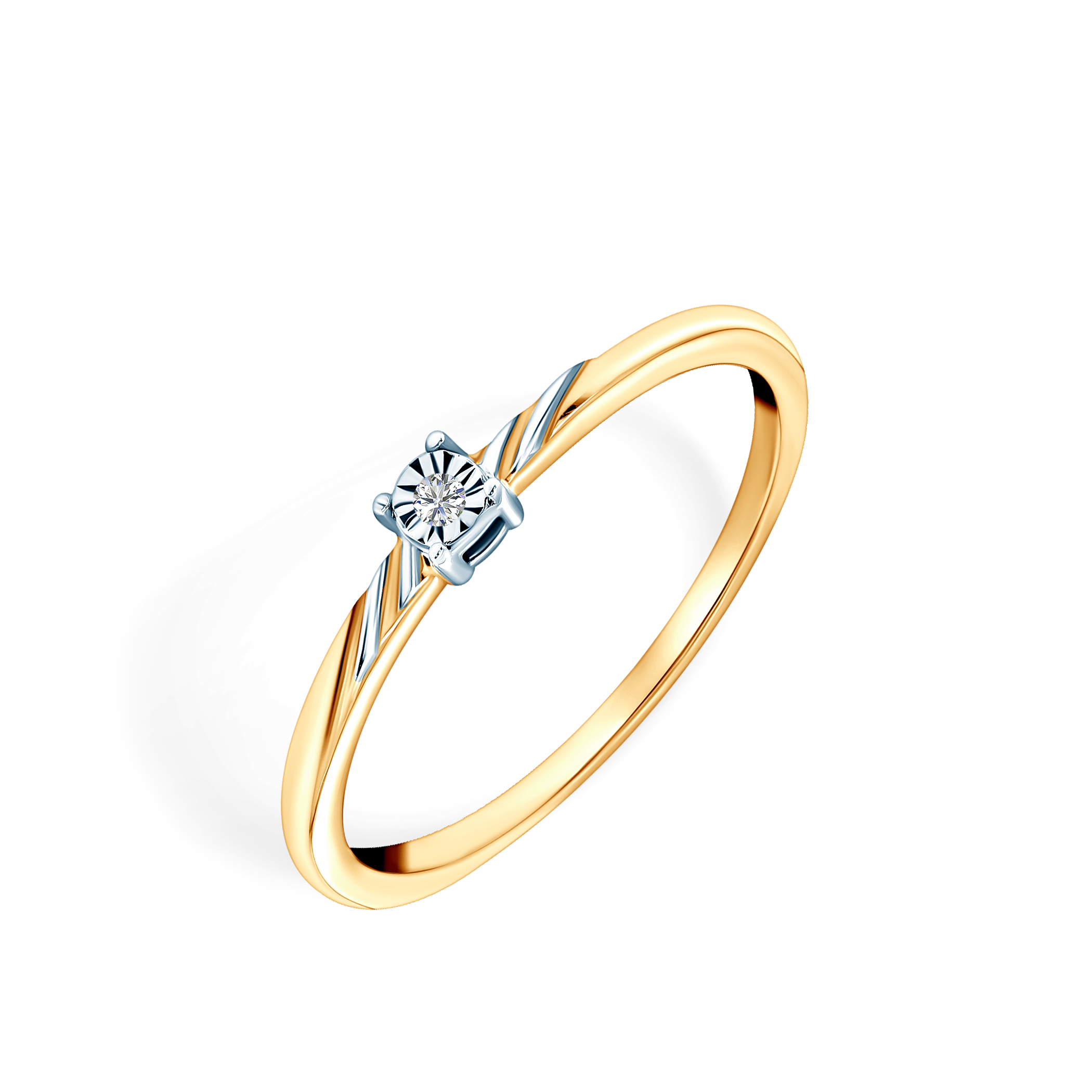 Verlobungsring SAVICKI: zweifarbiges Gold, Diamant