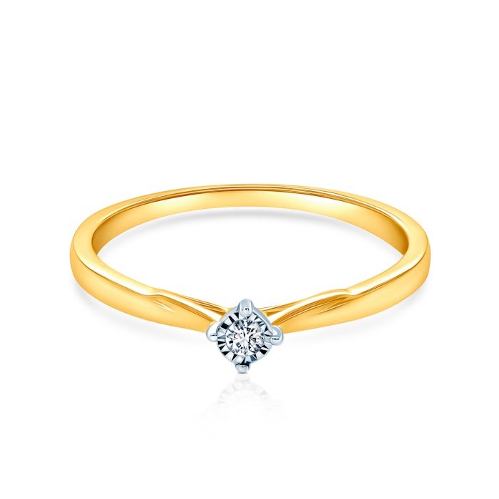 Zásnubný prsteň SAVICKI: dvojfarebné zlato, diamant