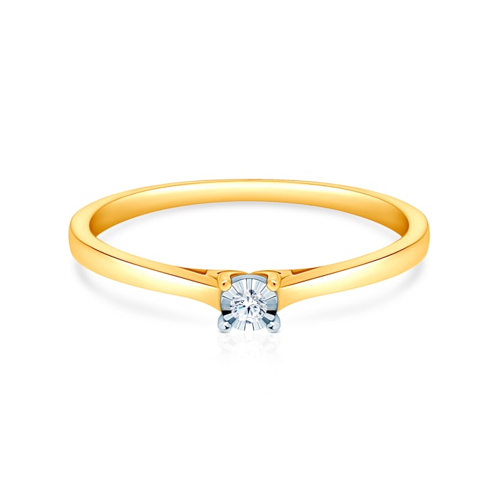 Pierścionek zaręczynowy SAVICKI: dwukolorowe złoto, diament