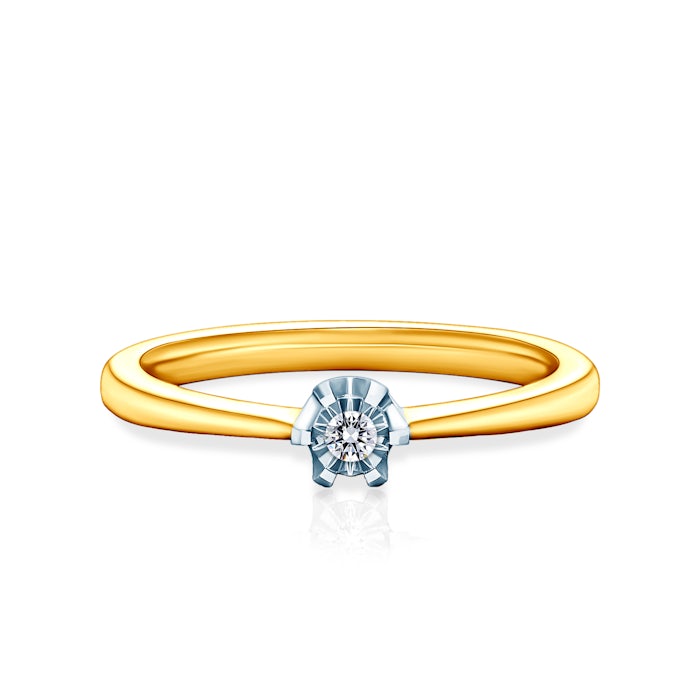 Pierścionek zaręczynowy SAVICKI: dwukolorowe złoto, diament