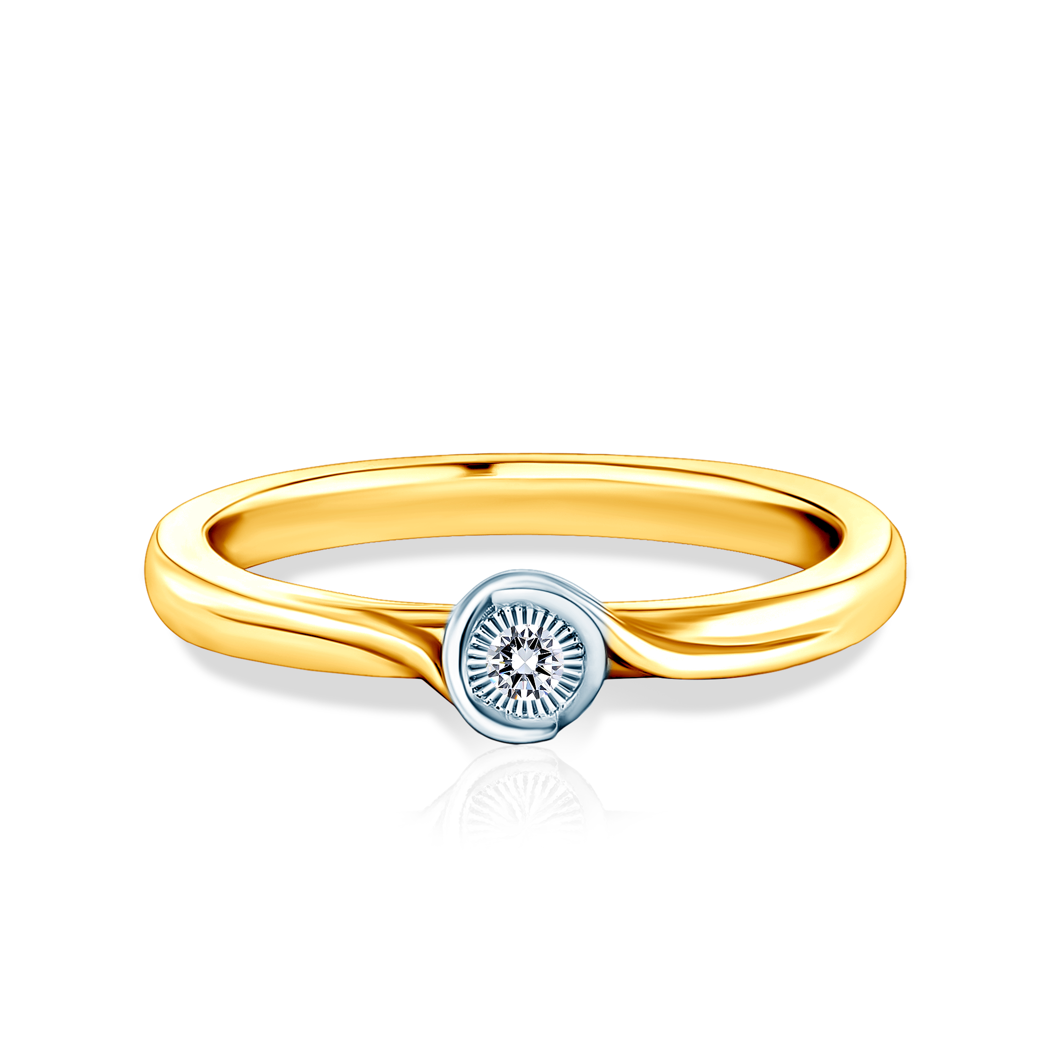 Pierścionek zaręczynowy SAVICKI: dwukolorowe złoto, diament