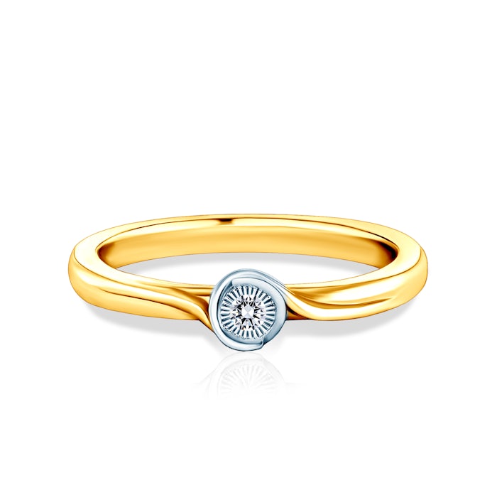 Pierścionek zaręczynowy SAVICKI: dwukolorowe złoto, diament