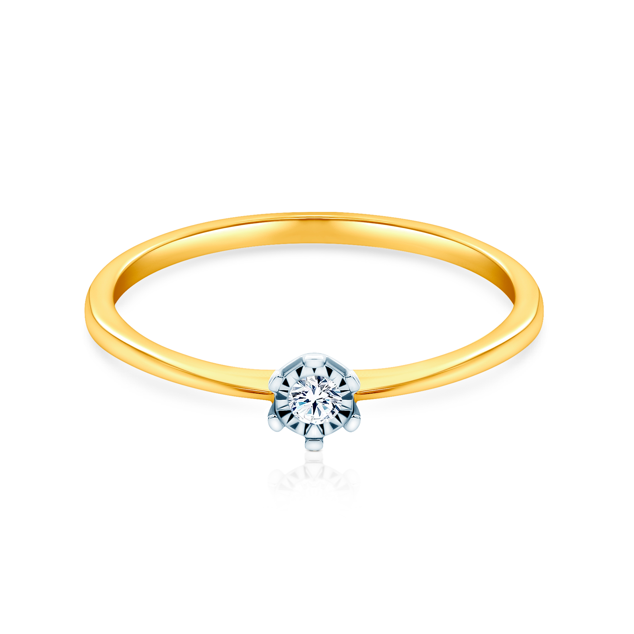 Zásnubný prsteň SAVICKI: dvojfarebné zlato, diamant