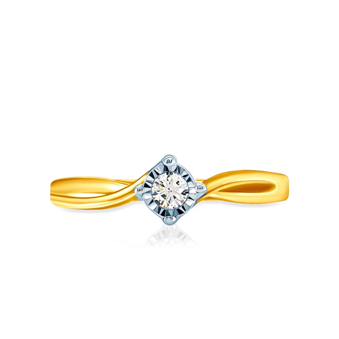 Zásnubný prsteň SAVICKI: dvojfarebné zlato, diamant