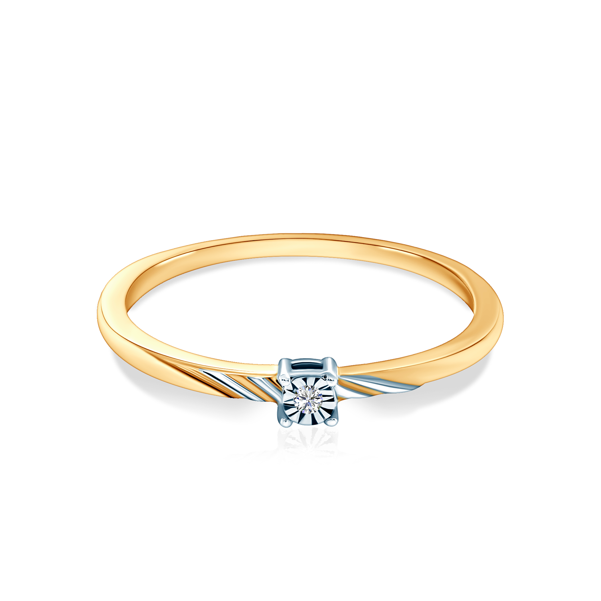 Pierścionek zaręczynowy SAVICKI: dwukolorowe złoto, diament