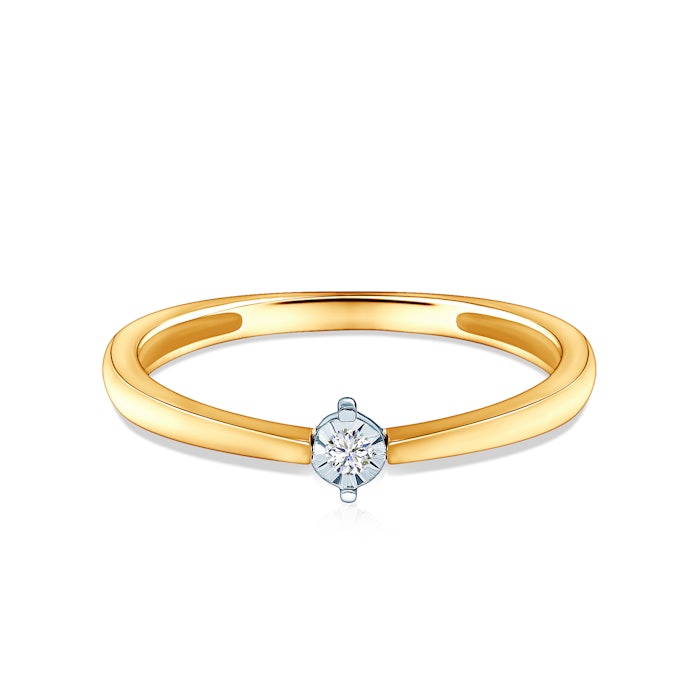 Pierścionek zaręczynowy SAVICKI: dwukolorowe złoto, diament