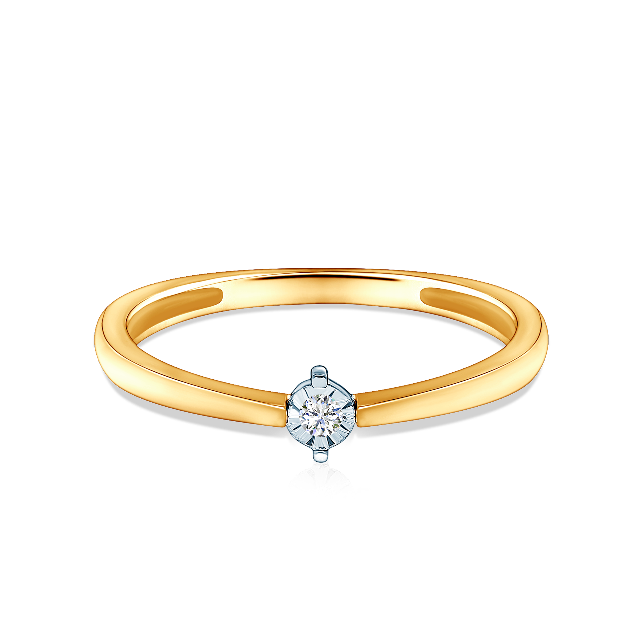 Zásnubný prsteň SAVICKI: dvojfarebné zlato, diamant