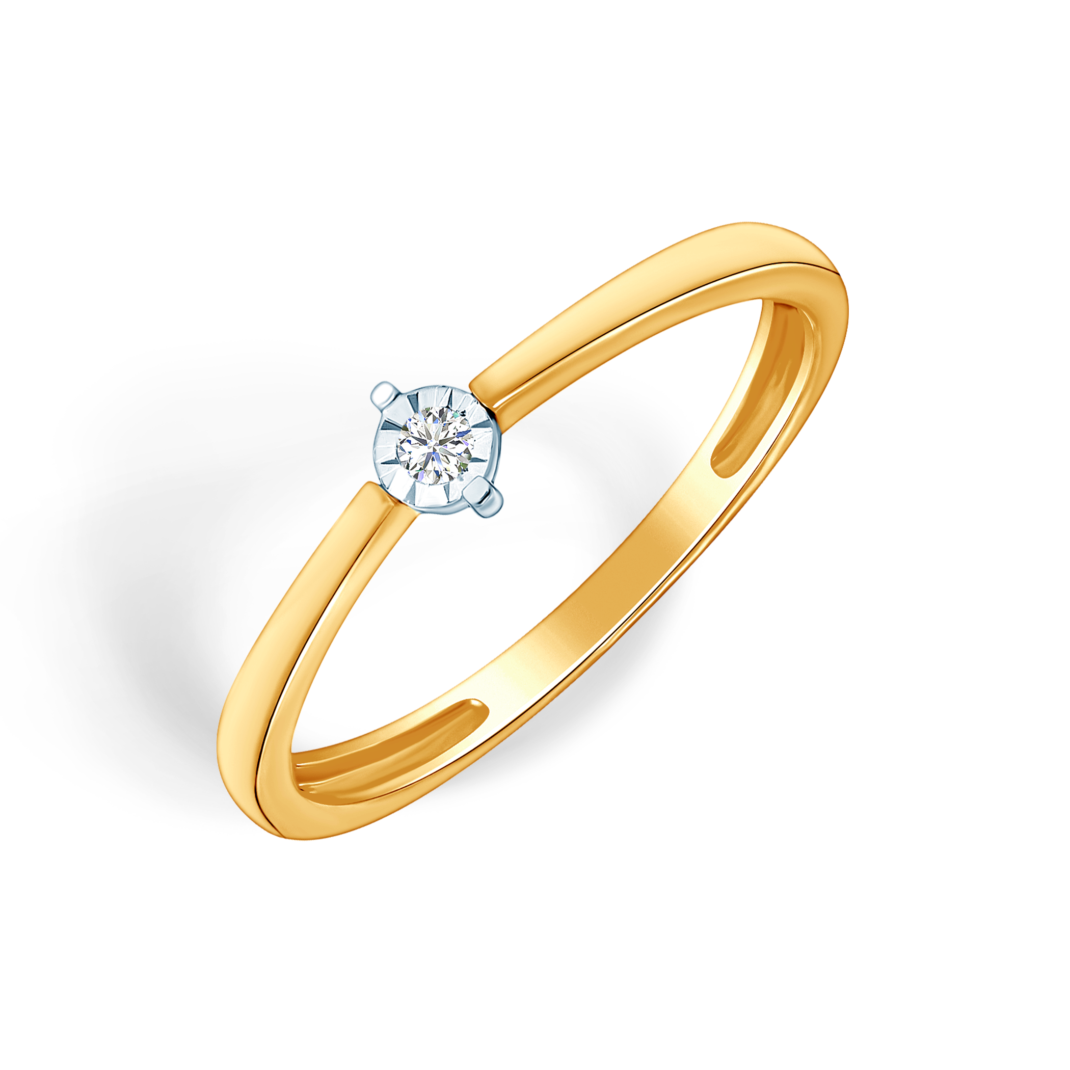 Verlobungsring SAVICKI: zweifarbiges Gold, Diamant