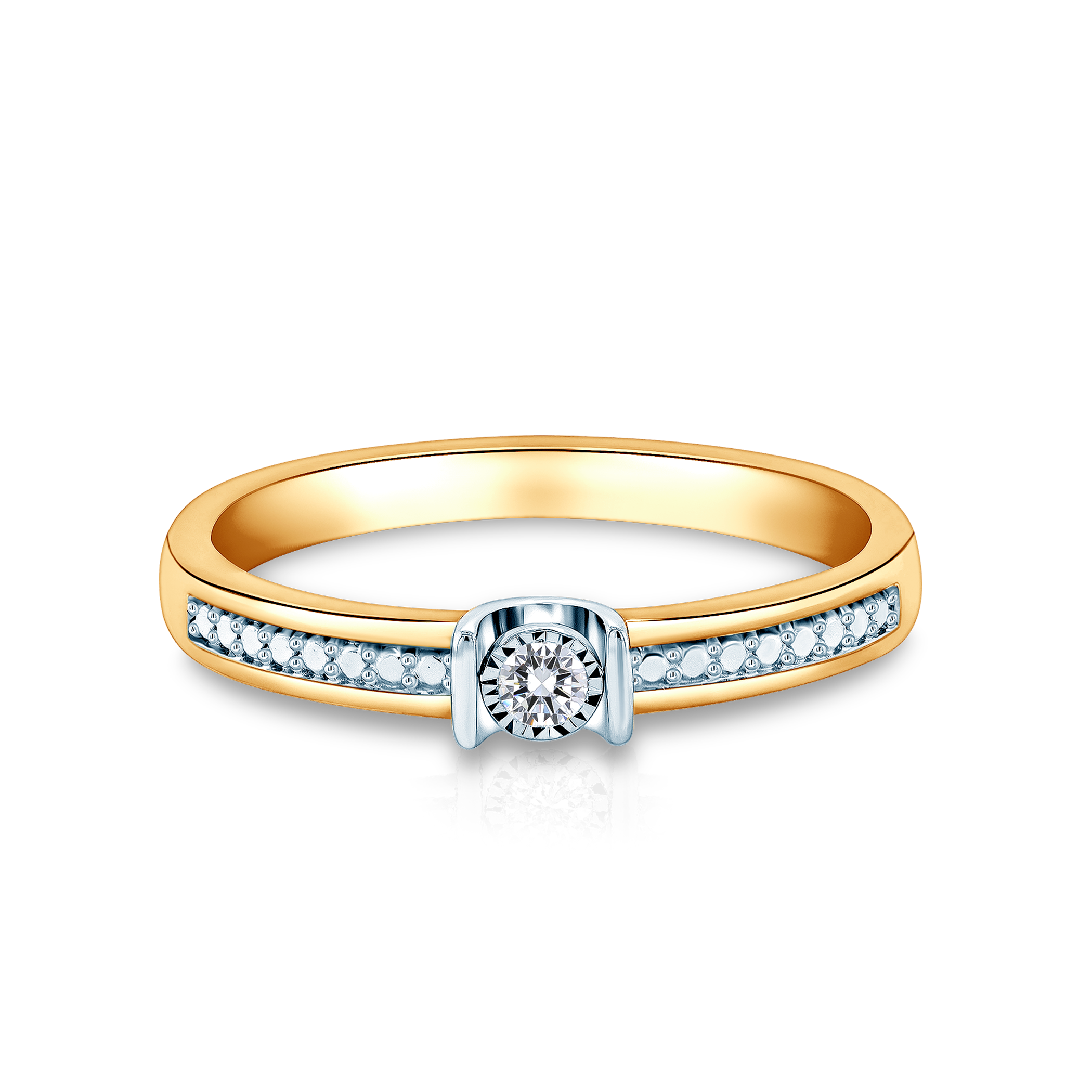 Pierścionek zaręczynowy SAVICKI: dwukolorowe złoto, diament