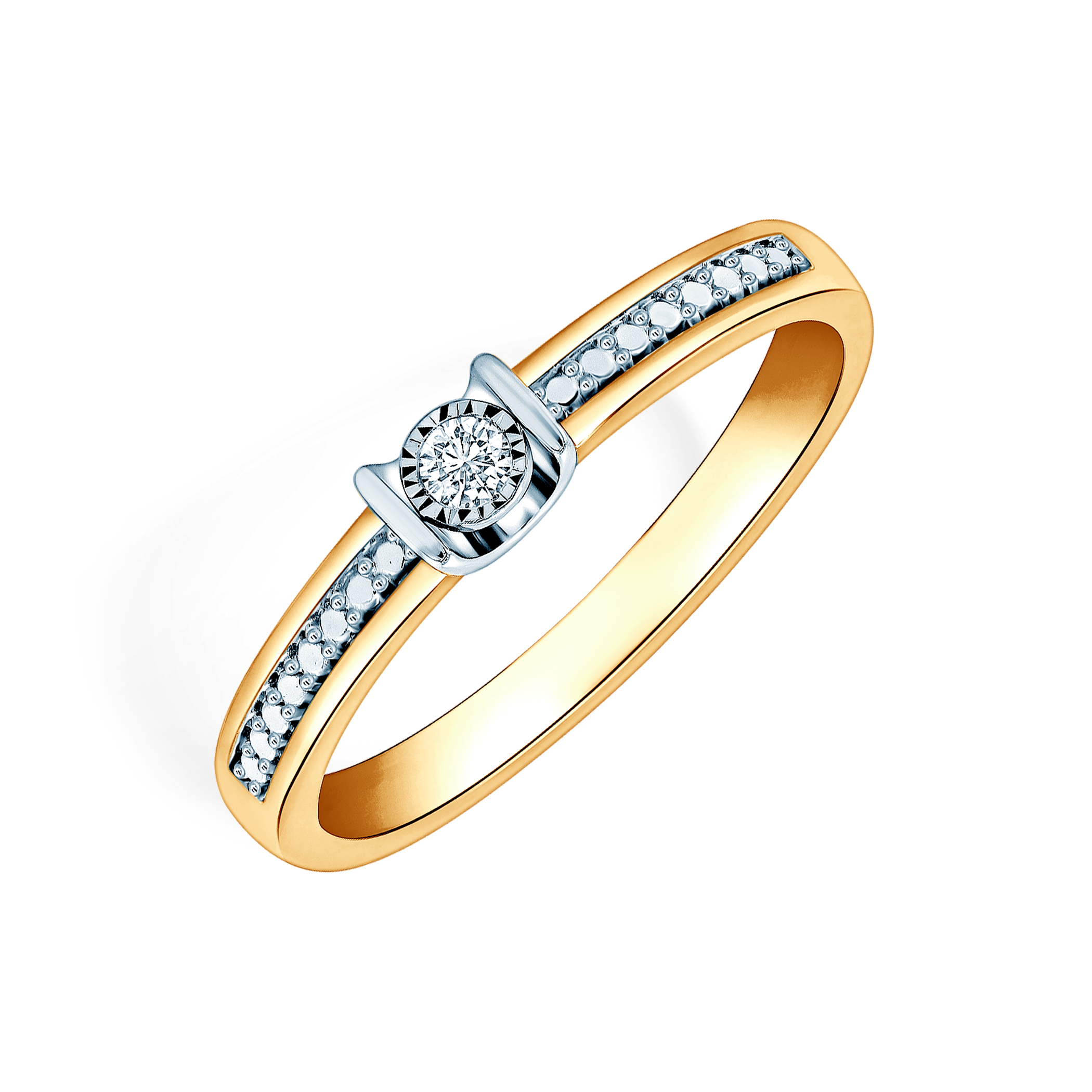 Verlobungsring SAVICKI: zweifarbiges Gold, Diamant